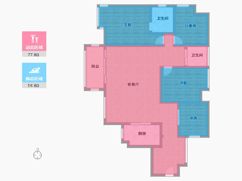 广东省-东莞市-万科城市高尔夫花园-120.13-户型库-动静分区