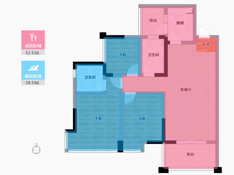 四川省-成都市-保利狮子湖红杉郡-79.23-户型库-动静分区