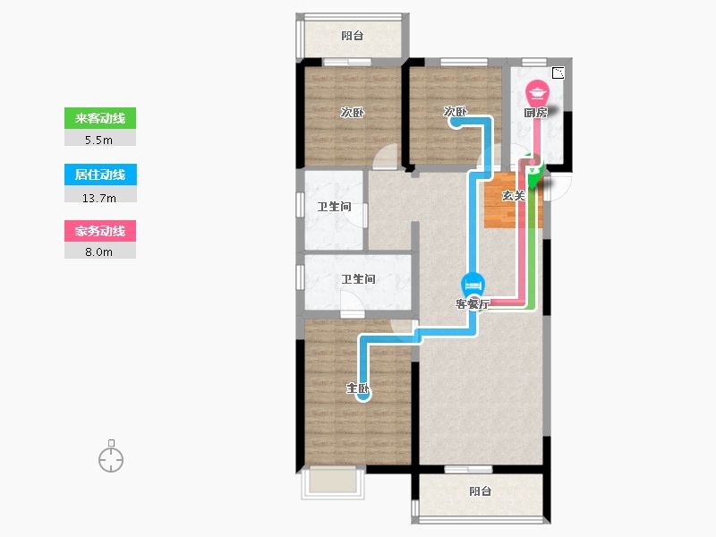 湖北省-武汉市-电建地产�吃糜�府-104.78-户型库-动静线