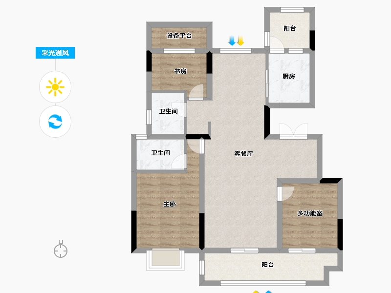 安徽省-合肥市-文一名门森林语-86.99-户型库-采光通风