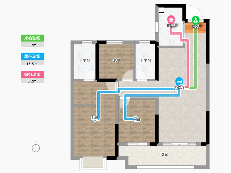 湖北省-武汉市-�吃没�府-88.80-户型库-动静线