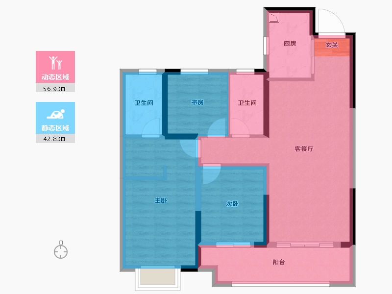 湖北省-武汉市-�吃没�府-88.80-户型库-动静分区