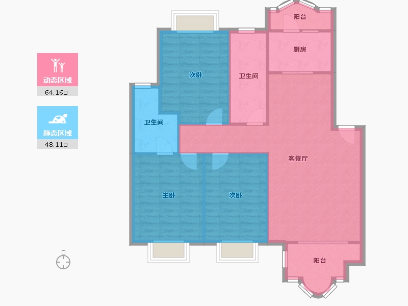 湖北省-武汉市-金珠港湾二期-103.03-户型库-动静分区