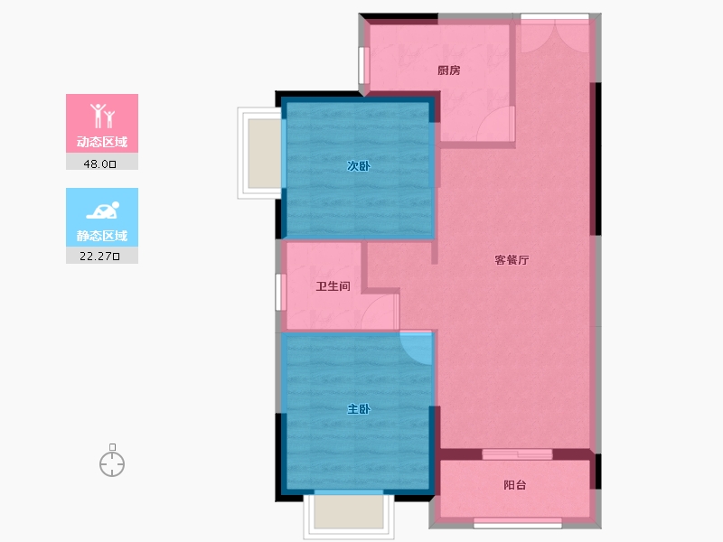 湖北省-武汉市-颐桂苑-63.03-户型库-动静分区