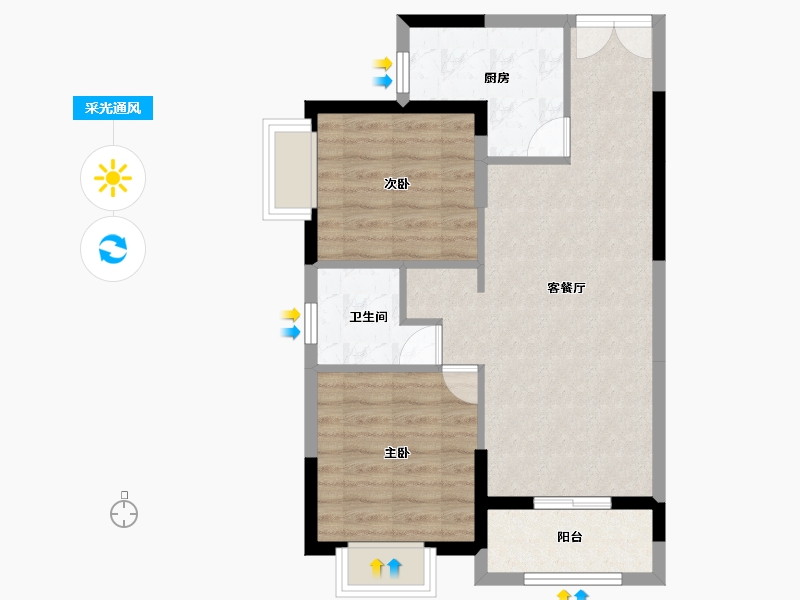 湖北省-武汉市-颐桂苑-63.03-户型库-采光通风