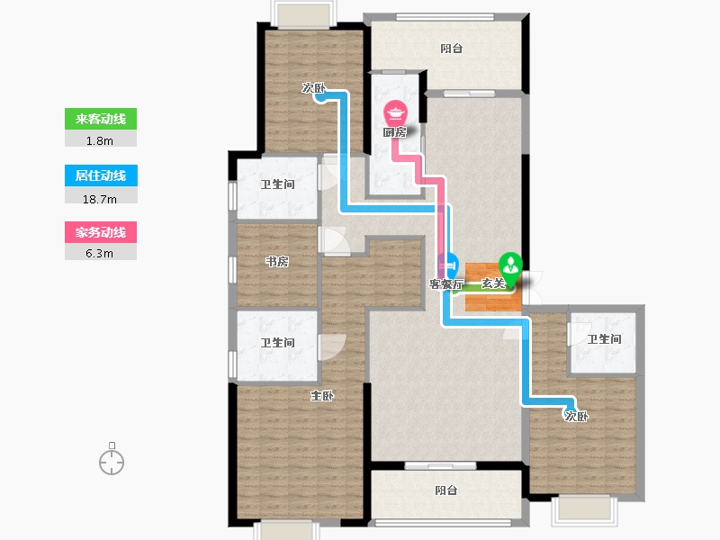 湖北省-武汉市-湖景雅苑-164.57-户型库-动静线