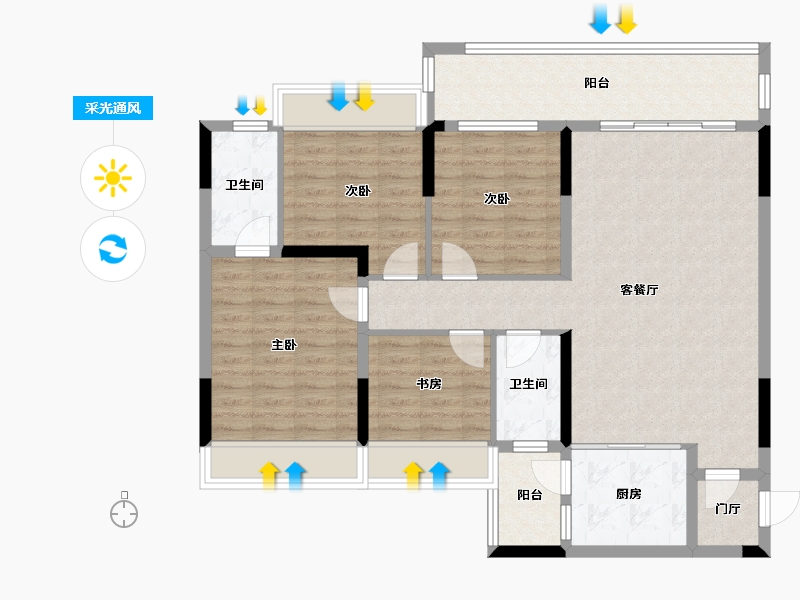 广西壮族自治区-桂林市-交投·兴进漓江悦府-108.43-户型库-采光通风