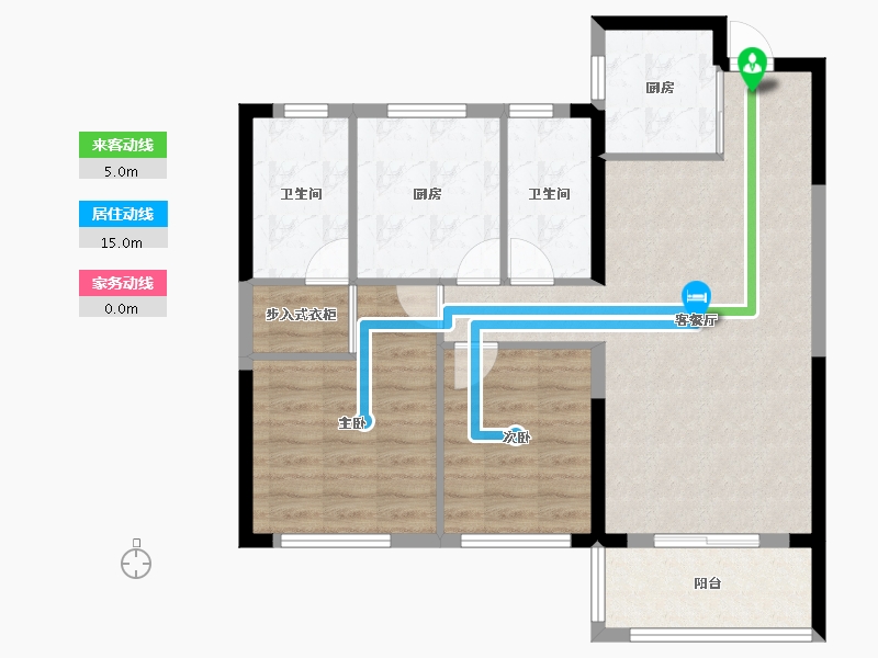 湖北省-武汉市-孔雀城问津兰亭-83.79-户型库-动静线