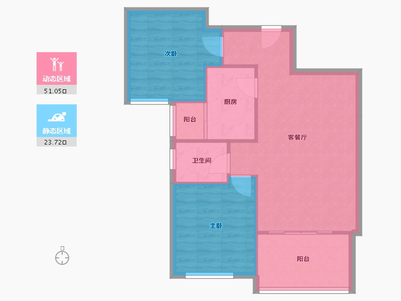 湖北省-武汉市-康桥小区-68.08-户型库-动静分区