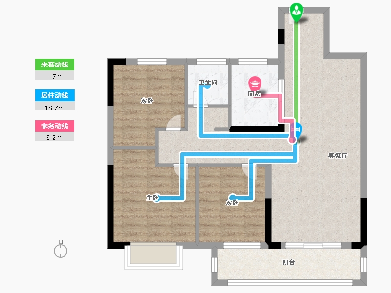 湖北省-武汉市-武汉英赫当代城MOMΛ-77.59-户型库-动静线