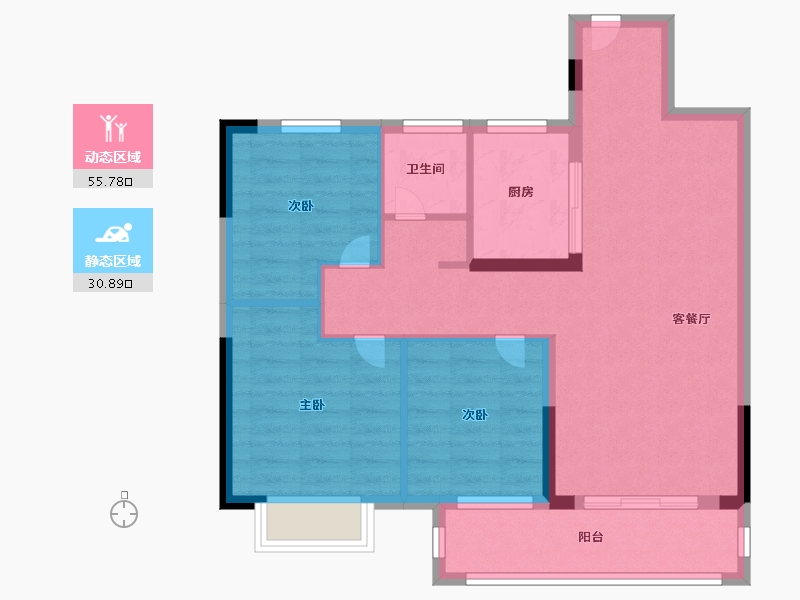 湖北省-武汉市-武汉英赫当代城MOMΛ-77.59-户型库-动静分区