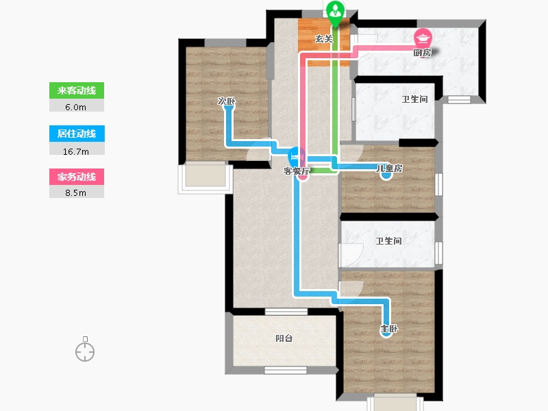 湖北省-武汉市-美好长江首玺・汉玺-83.78-户型库-动静线