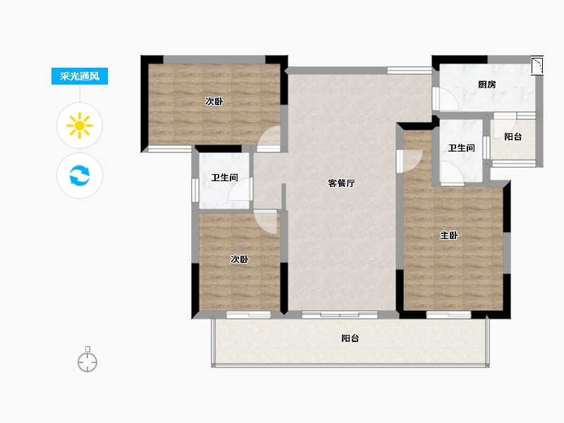 四川省-成都市-美泉悦府-101.31-户型库-采光通风