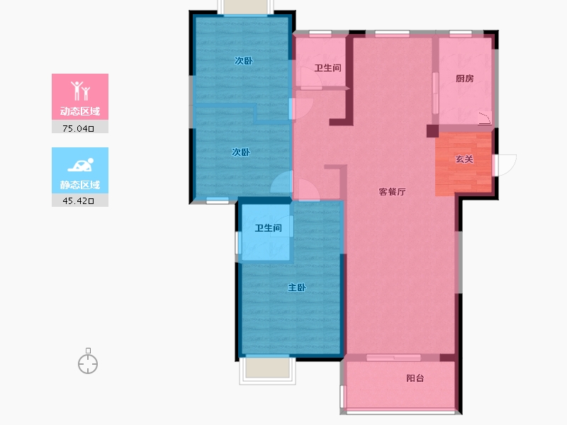 湖北省-武汉市-武地华发时光-108.00-户型库-动静分区