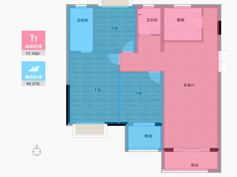 湖北省-武汉市-中建壹品澜荟-94.83-户型库-动静分区