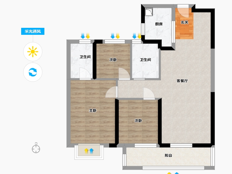 湖北省-武汉市-中国铁建知语城-79.54-户型库-采光通风