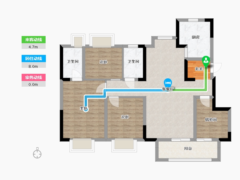 湖北省-武汉市-武地融创水韵长洲-94.36-户型库-动静线