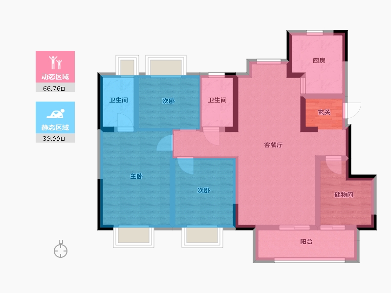 湖北省-武汉市-武地融创水韵长洲-94.36-户型库-动静分区