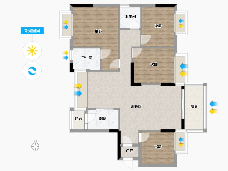 广东省-云浮市-华盛-93.39-户型库-采光通风