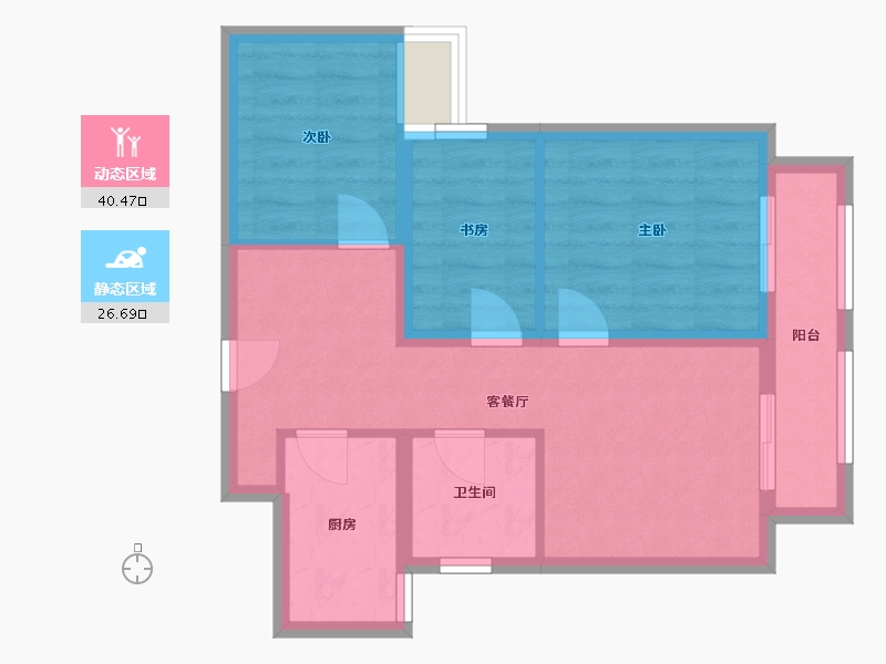 河南省-郑州市-鑫苑国际新城-59.13-户型库-动静分区