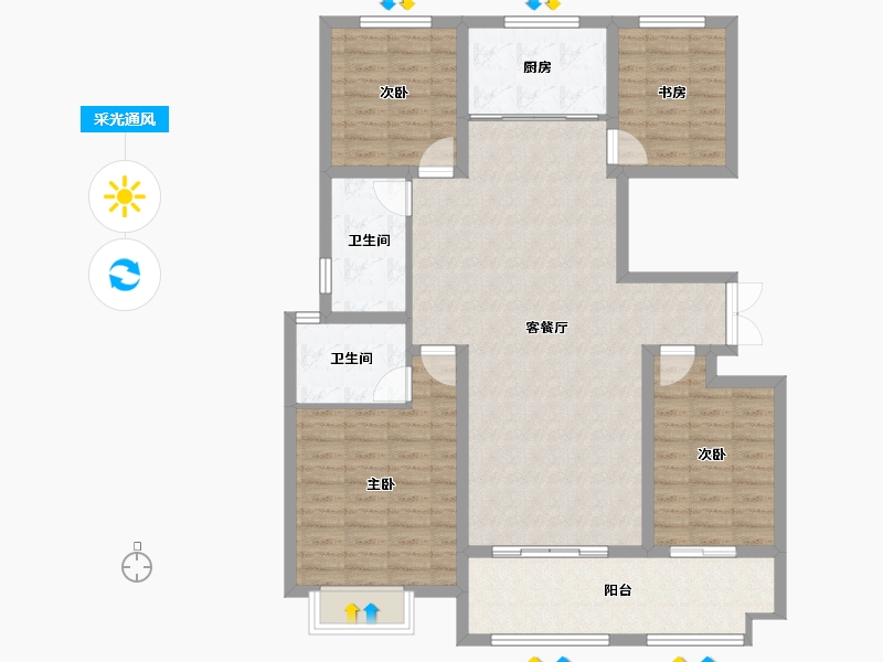 山东省-临沂市-凤凰郡-117.53-户型库-采光通风