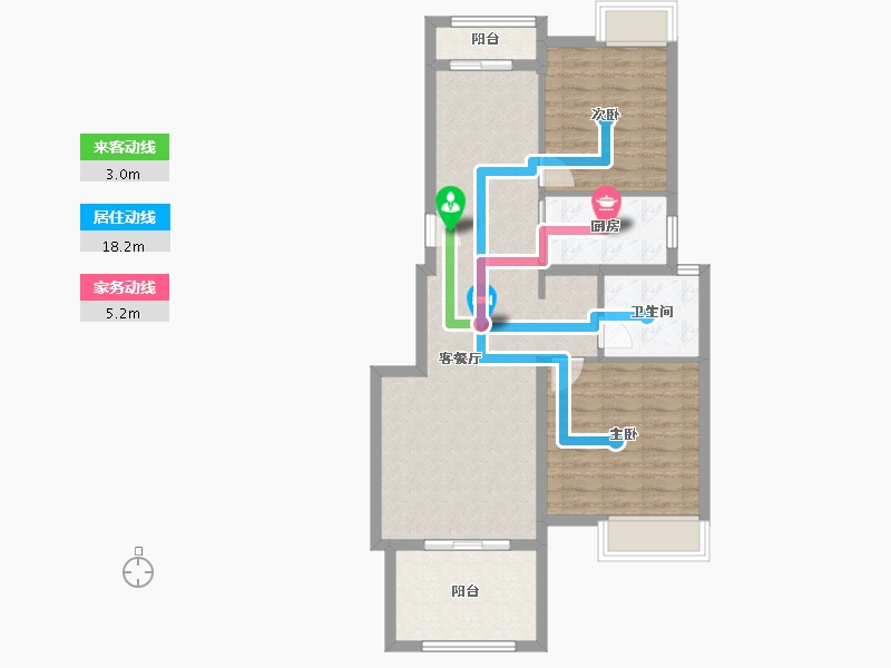 浙江省-湖州市-桃源居-81.24-户型库-动静线