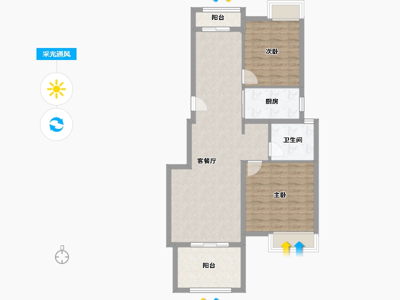 浙江省-湖州市-桃源居-81.24-户型库-采光通风