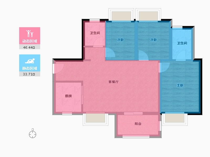 广东省-东莞市-众著中央园著-71.66-户型库-动静分区