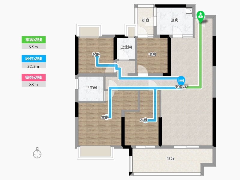 湖南省-长沙市-金桥风华府-105.12-户型库-动静线