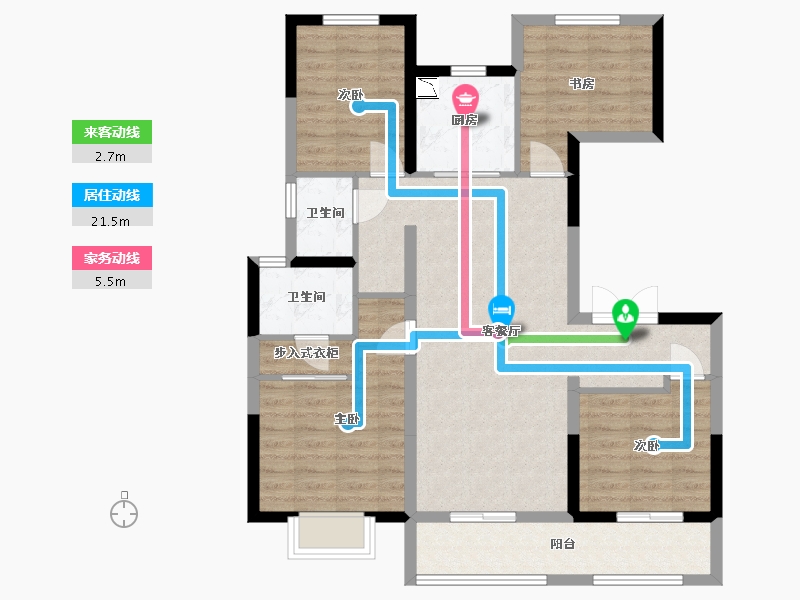 陕西省-西安市-沃呈常宁-93.89-户型库-动静线