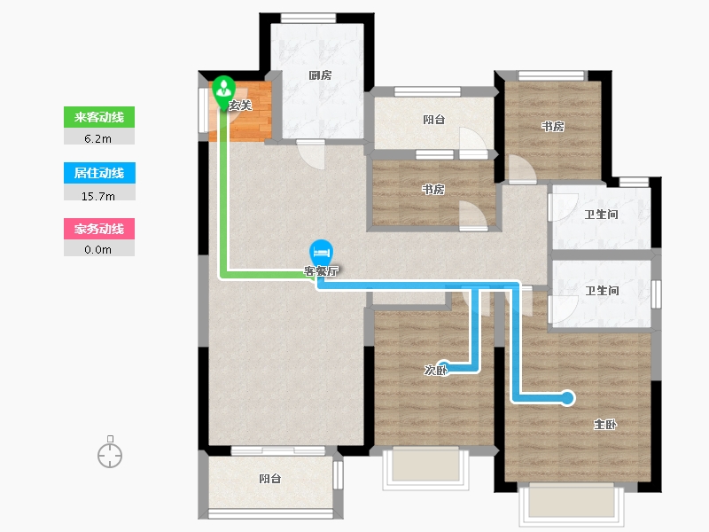 浙江省-宁波市-凯旋府-95.99-户型库-动静线