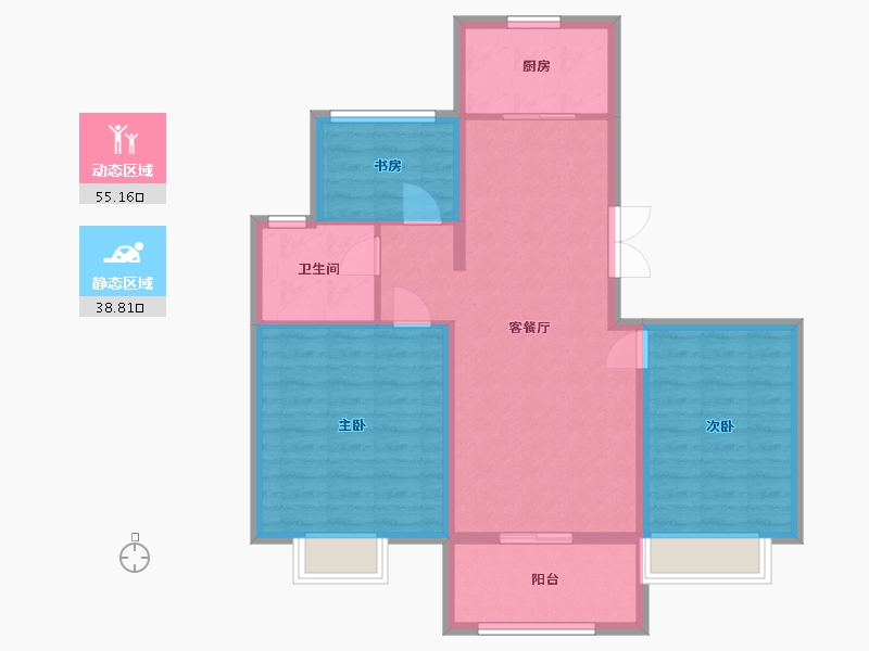 浙江省-宁波市-雅塘府-84.57-户型库-动静分区