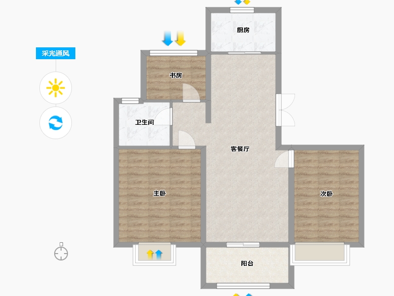 浙江省-宁波市-雅塘府-84.57-户型库-采光通风