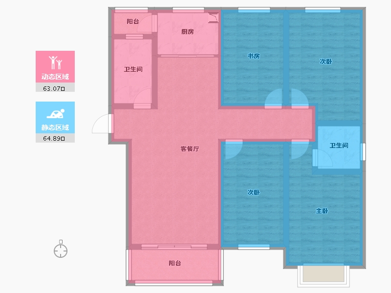 河南省-郑州市-登封市城南二期-113.47-户型库-动静分区