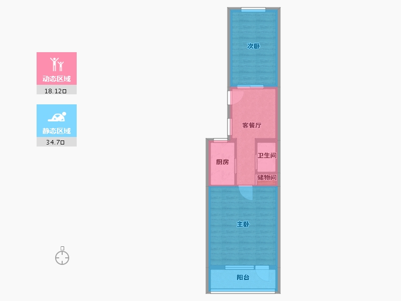 北京-北京市-玉带河东街-46.33-户型库-动静分区