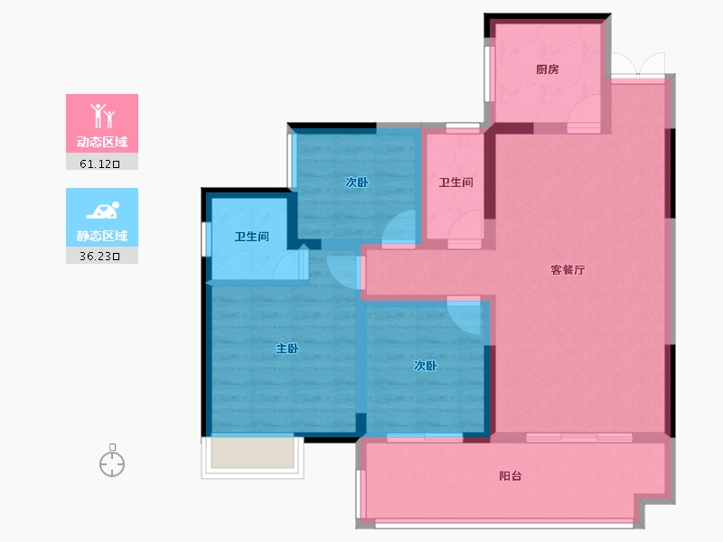 四川省-泸州市-府河新城-86.46-户型库-动静分区