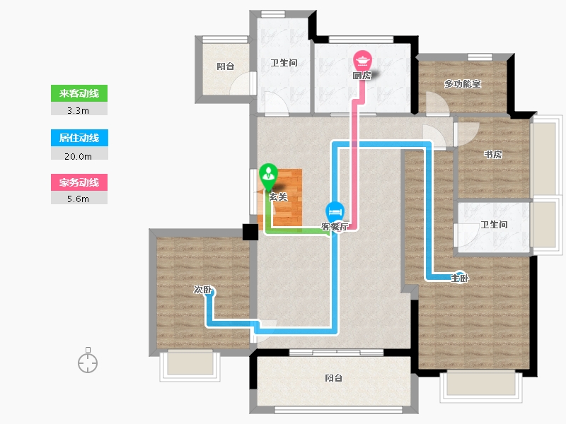 浙江省-宁波市-金地华章-110.73-户型库-动静线