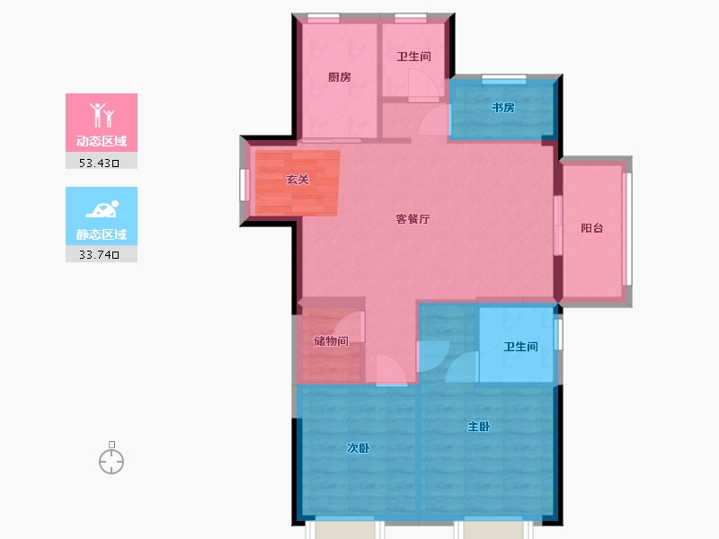 浙江省-宁波市-祥源漫城-78.31-户型库-动静分区