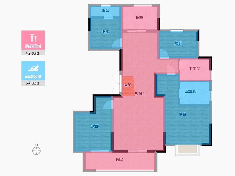 浙江省-宁波市-吾悦首府-105.52-户型库-动静分区