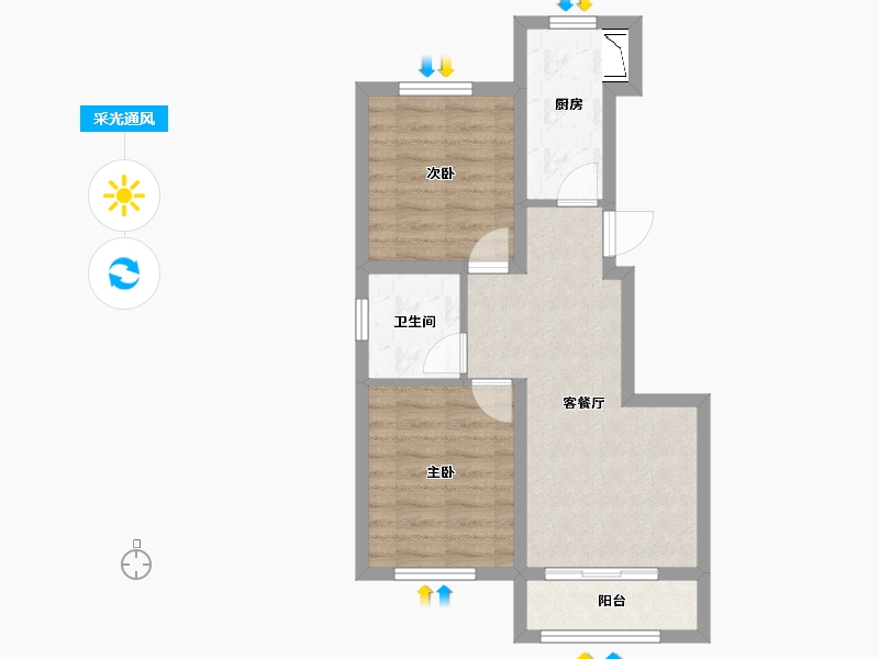 河北省-唐山市-万科公园大道-52.71-户型库-采光通风