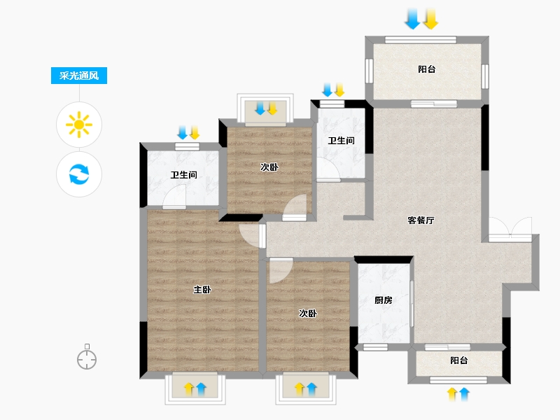 贵州省-毕节市-秀林美域-94.01-户型库-采光通风