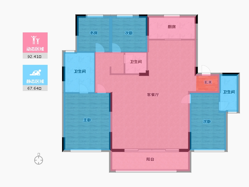 浙江省-宁波市-融创慈澜府-146.00-户型库-动静分区