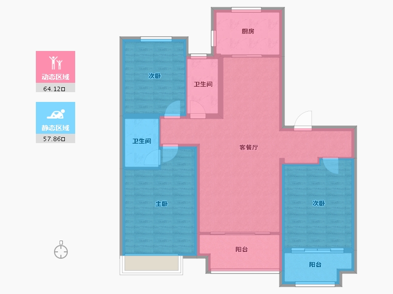 河北省-石家庄市-灵寿县松阳河东苑-110.00-户型库-动静分区