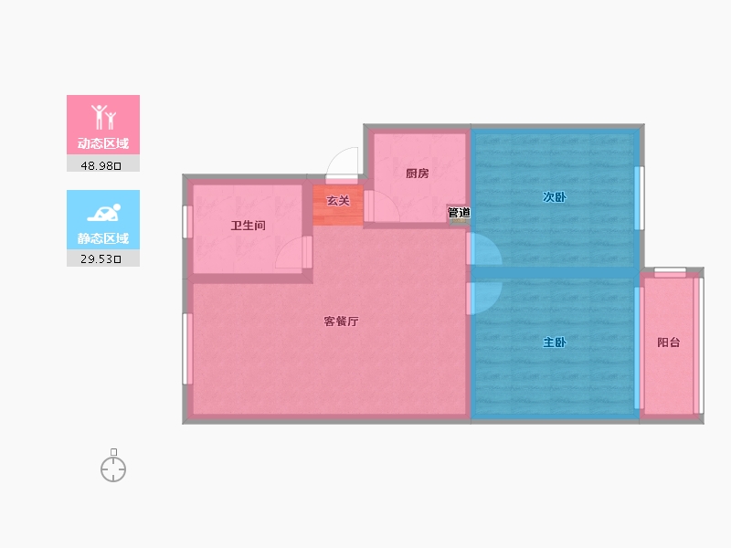 浙江省-绍兴市-蔡江公寓-70.51-户型库-动静分区