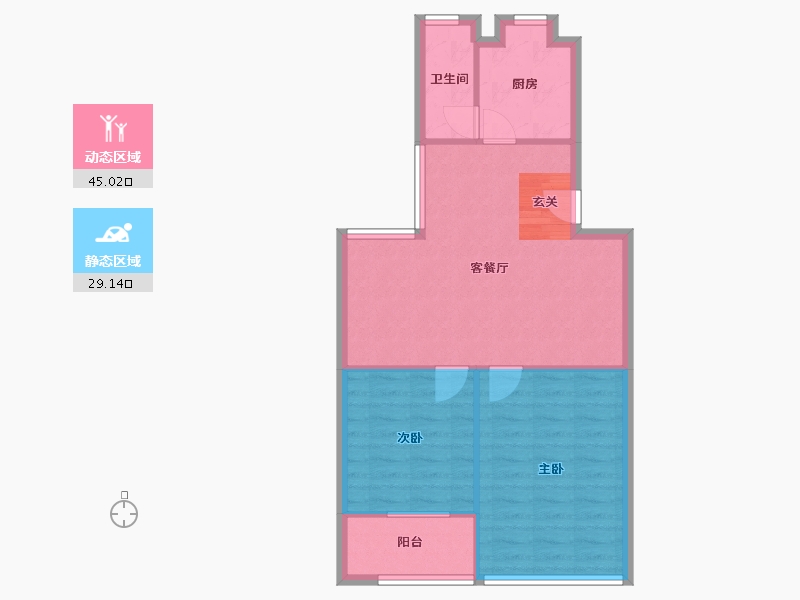 湖南省-长沙市-恒达花园北苑-67.62-户型库-动静分区