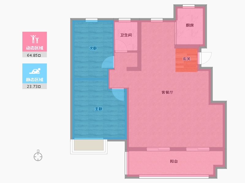 安徽省-合肥市-华地・黄麓公馆-79.99-户型库-动静分区