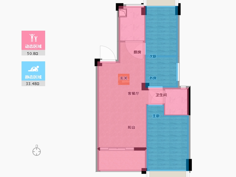 浙江省-杭州市-杭州桃李春风如山-76.01-户型库-动静分区