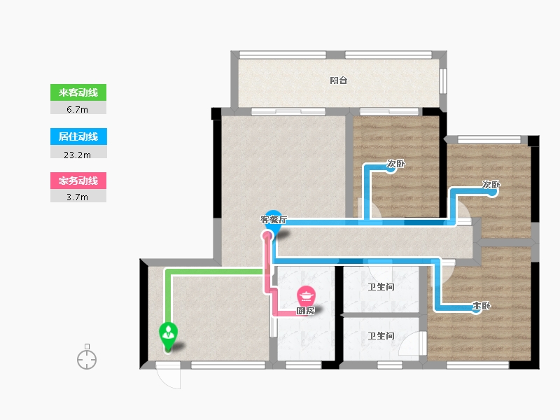 四川省-成都市-成都后花园蝶园-88.11-户型库-动静线