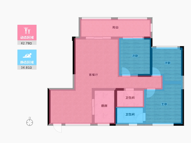 四川省-成都市-成都后花园蝶园-88.11-户型库-动静分区