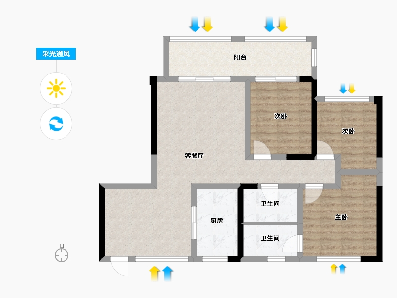 四川省-成都市-成都后花园蝶园-88.11-户型库-采光通风